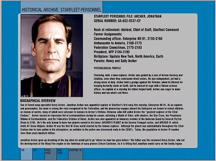 Jonathan Archer als Präsident der Föderation. Das zeigte schon ein Display in Star Trek: Enterprise