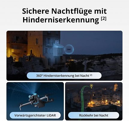 Sichere Nachtflüge mit Hinderniserkennung.