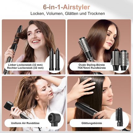 Locken, Volumen, Glätten, Trocknen: Der 6-in-1 Airstyler von 7Magic ist ein vielseitiges Gerät und gerade erstaunlich günstig.