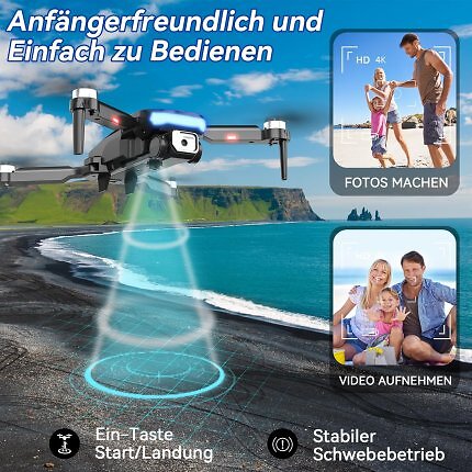 Die 4K-Kamera-Drohne eignet sich dank ihrer einfachen Bedienung für Einsteiger.