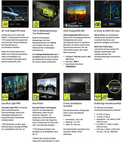 Der 4K-Gaming-Monitor von MSI bietet zahlreiche Features, die die Herzen von Spielefans höher schlagen lassen dürften.