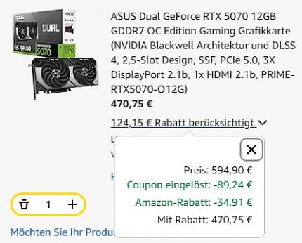 Durch den Gutschein sinkt der Preis auf nur noch 470,75 Euro.