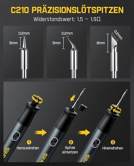 Am Black Friday gibt es den Fanttik-Lötkolben mit Akku und mehreren Spitzen im Angebot.
