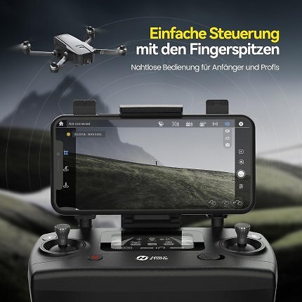 Ein Drohnencontroller mit Smartphone