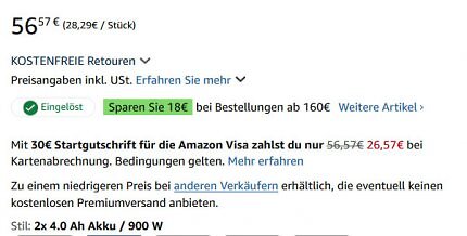 Dieser Coupon erscheint gerade unter vielen Werkzeugen.