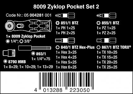 Das Wera Zyklop Pocket Set 2 vereint 3/8-Zoll-Ratsche und Ratschenschraubendreher.