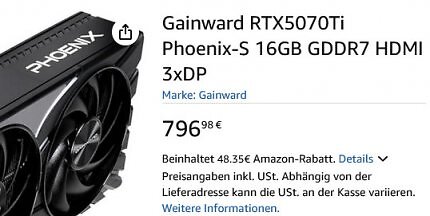 Der Amazon-Rabatt in Höhe von 48,35 Euro wird im Preisvergleich nicht angezeigt.