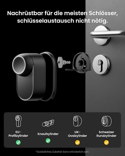 Ein Schlüsselaustausch ist bei den meisten Schlössern nicht notwendig.