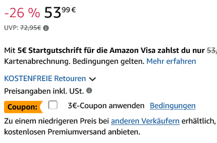 Aktuell findet man einen Coupon auf der Produktseite. Er kann jederzeit auslaufen.