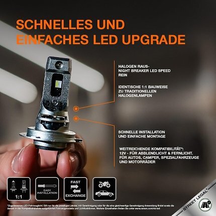 Die Night Breaker H7-LED Speed 450 sind breit kompatibel.