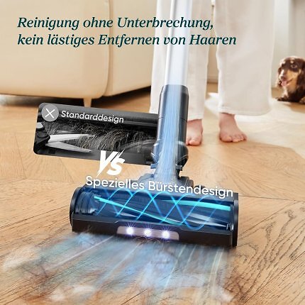 Die Anti-Tangle-Bürste verhindert Haarverwicklungen.