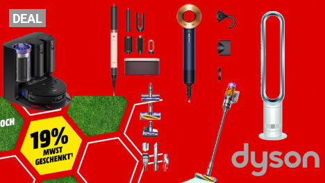 Nur bis Montag zahlt man Nettopreise: Dyson-Deals für Akku-Staubsauger, AirWrap, Luftreiniger, Ventilatoren und mehr