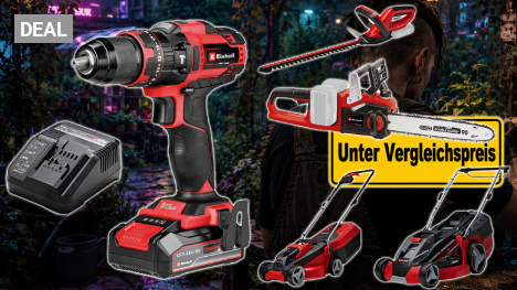 Auf 47 € senkt Amazon Einhell-Set aus Schlagbohrschrauber und 18V-Akku: Kettensäge, Mäher, Heckenschere unter Preisvergleich