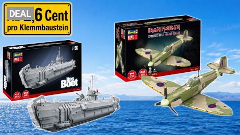 Billiger verkaufte Amazon nie: Revells U-96 und neue Iron Maiden Spitfire MK.II. aus Klemmbausteinen