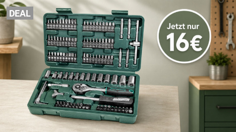 130-teiliges Set nur 16€: Amazon hat Bestpreis für Werkzeugkoffer mit Schraubendreher, Ratsche, Bits & mehr