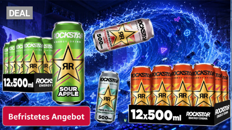 Energie! Amazon senkt Rockstar Energy limitiert auf Prime Day Preis - 83 Cent der halbe Liter