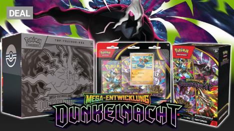 Statt über 100 % Aufschlag: Pokémon Dunkelnacht Booster, Trainer-Boxen und mehr zur UVP bei Amazon