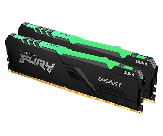 Kingston FURY Beast RGB 32GB (2x16GB) 3600MHz DDR4 CL18 Desktop Speicher Kit mit 2 KF436C18BBAK2/32