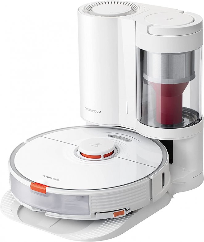 roborock S7+ Saug- & Wischroboter + Absaugstation (Saugleistung 2500Pa, 180min Akkulaufzeit, 470ml Staubbehälter, 300ml Wassertank, Schall-/Auto-Lifting-Mopp Technologie, App-/Sprachsteuerung) Weiß