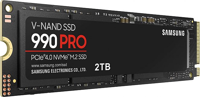 Samsung 990 PRO M.2 NVMe SSD (MZ-V9P2T0BW), 2 TB, PCIe 4.0, 7.450 MB/s Lesen, 6.900 MB/s Schreiben, Internes Solid State Drive, für Gaming und Videobearbeitung, Schwarz