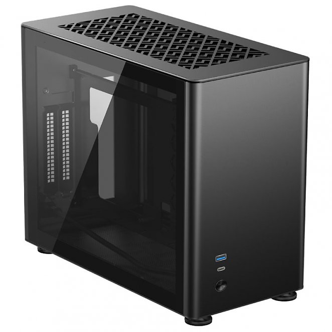Jonsbo A4 Mini-ITX Gehäuse, Tempered Glass - schwarz