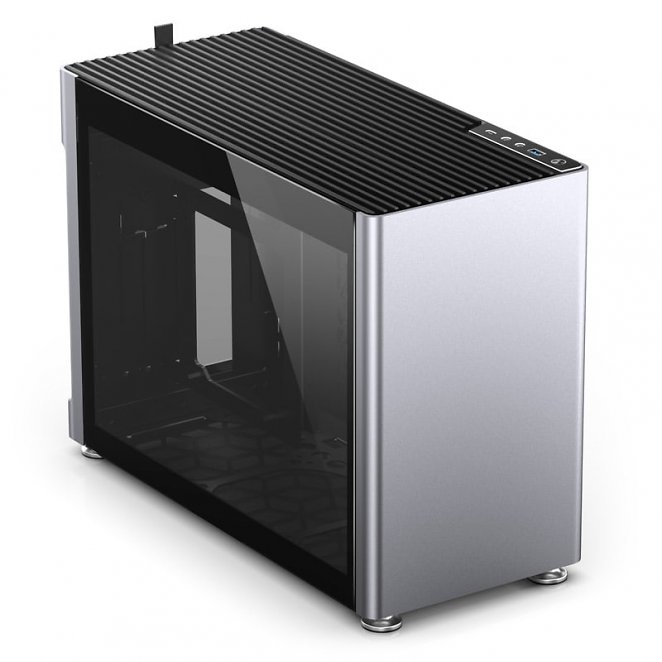 Jonsplus i100 Pro Mini-ITX Gehäuse, Tempered Glass - silber