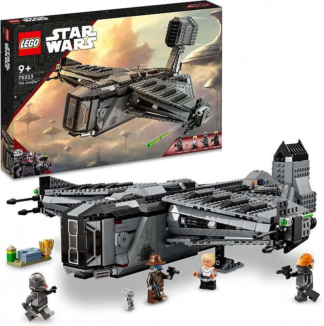 Lego 75323 Star Wars Die Justifier, baubares Spielzeug Sternenschiff mit Cad Bane Minifigur und Droide Todo 360, The Bad Batch Set