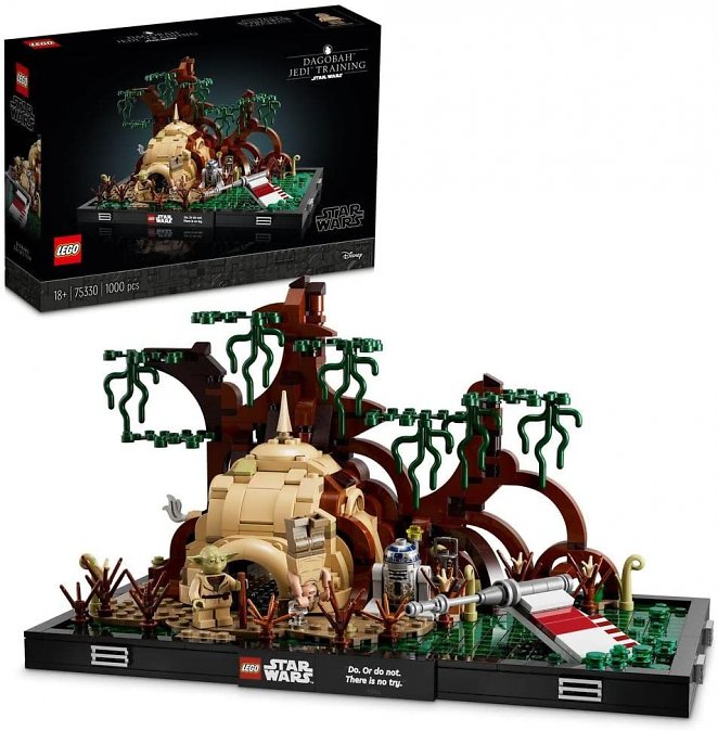 Lego 75330 Star Wars Jedi Training auf Dagobah - Diorama Set für Erwachsene mit Luke Skywalker, Yoda, R2-D2 und Luke Skywalkers X-Wing