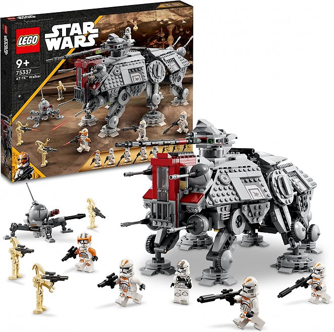 Lego 75337 Star Wars AT-TE Walker, Bewegliches Spielzeugmodell, Set mit Minifiguren inkl. 3 Klonsoldaten, Kampfdroiden und Zwergspinnendroide