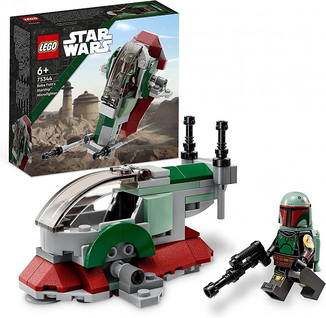 Lego 75344 Star Wars Boba Fetts Starship - Microfighter Set, Modell aus Der Mandalorianer, baubares Spielzeug mit Flick-Shooter und verstellbaren Flügeln