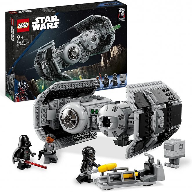 Lego 75347 Star Wars TIE Bomber Modellbausatz mit Darth Vader Minifigur mit Lichtschwert und Gonk-Droide, baubares Spielzeug mit Starfighter