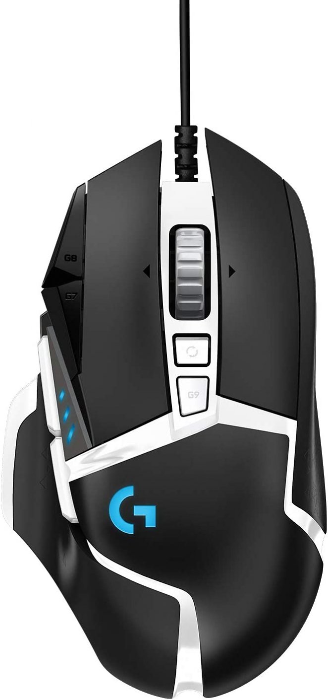Logitech G502 HERO Gaming-Maus Special Edition mit HERO 25K DPI Sensor, RGB-Beleuchtung, Gewichtstuning, 11 programmierbare Tasten, anpassbare Spielprofile, PC/Mac - Schwarz/Weiß