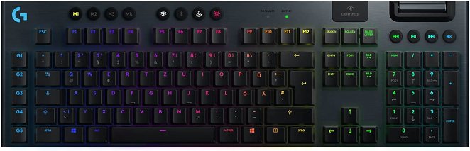 Logitech G915 LIGHTSPEED kabellose mechanische Gaming-Tastatur, Taktiler GL-Tasten-Switch mit flachem Profil, LIGHTSYNC RGB, Ultraschlankes Design, 30+ Stunden Akkulaufzeit, Deutsches QWERTZ-Layout