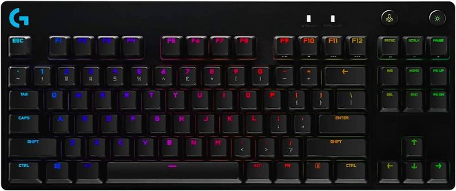 Logitech G PRO TKL mechanische Gaming-Tastatur, GX Blue Clicky Switches, LIGHTSYNC RGB, Design ohne Nummernblock für Esport Gaming, Abnehmbares Mikro-USB-Kabel, Deutsches QWERTZ-Layout - Schwarz