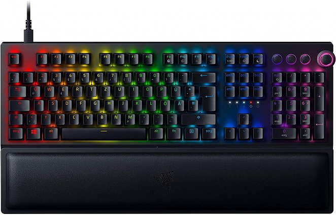 Razer BlackWidow V3 Pro (Green Switch) - Kabellose Gaming Tastatur mit mechanischen Schaltern (Taktil & klickend, Handballenauflage, Medientasten, RGB Chroma) QWERTZ DE-Layout | Schwarz