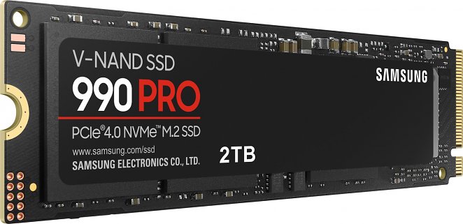 Samsung 990 PRO M.2 NVMe SSD (MZ-V9P2T0BW), 2 TB, PCIe 4.0, 7.450 MB/s Lesen, 6.900 MB/s Schreiben, Internes Solid State Drive, für Gaming und Videobearbeitung, Schwarz - für PC & PS5