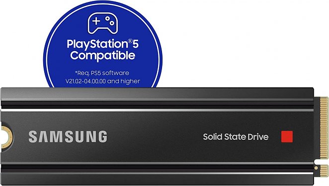 Samsung 980 PRO M.2 NVMe SSD (MZ-V8P2T0CW), 2 TB, PCIe 4.0, 7.000 MB/s Lesen, 5.000 MB/s Schreiben, Internes Solid State Drive, inklusive Heatsink, kompatibel mit Playstation 5