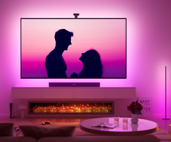Govee Envisual T2 TV Hintergrundbeleuchtung mit Dual-Kamera für 55-65 Zoll Fernseher und PC, RGBIC WiFi TV LED Hintergrundbeleuchtung kompatibel mit Alexa und Google Assistant, doppelte Lichtperlen
