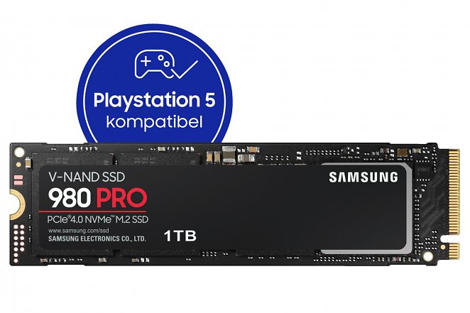 SAMSUNG 980 PRO, Playstation 5 kompatibel, Festplatte Retail, 1 TB SSD M.2 via NVMe, intern