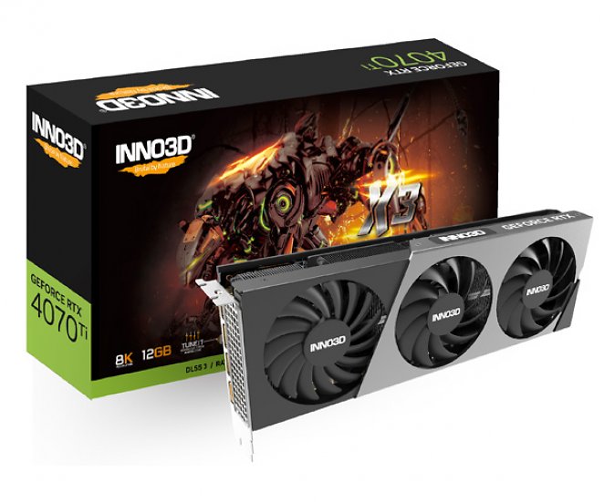 Inno3D GeForce RTX 4070 Ti X3 - 12GB GDDR6X, 1x HDMI, 3x DP