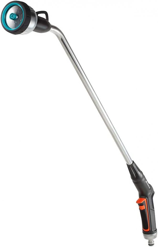 Gardena Premium Gießstab: Robuste Gartenbrause zur Bewässerung und Reinigung, 90 cm lang, 3 Strahlarten, Einhandbedienung, Einheitsgröße, Frostschutz