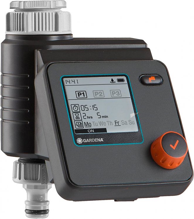 Gardena Bewässerungssteuerung Select: Automatische und zeitsparende Bewässerung, flexible Bewässerung dank 3 Zeitplänen, Water Now-Funktion
