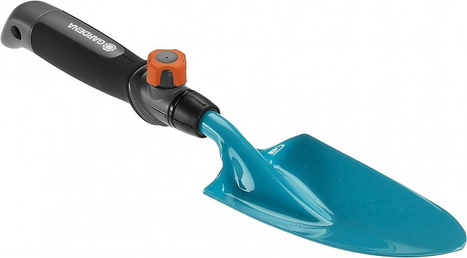 Gardena combisystem-Blumenkelle: Gartenschaufel für An- und Umpflanzarbeiten, Arbeitsbreite 8,5 cm, flexibler Einsatz, aus Qualitätsstahl, duroplastbeschichtet, Korrosionsschutz
