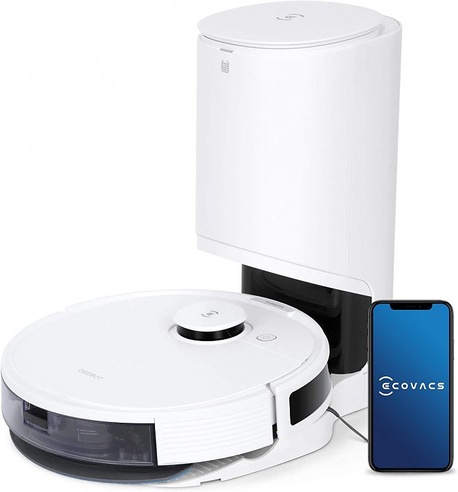 ECOVACS DEEBOT N8+ Saugroboter mit Wischfunktion 2300Pa (2,5L Absaugstation, dToF Lasernavigation, Teppicherkennung, Raumreinigungsplan, Kartierung mehrerer Etagen) für Tierhaare Teppich Hartboden
