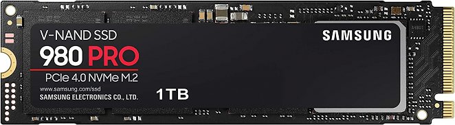 Samsung 980 PRO M.2 NVMe SSD (MZ-V8P2T0BW), 1 TB, PCIe 4.0, 7.000 MB/s Lesen, 7.000 MB/s Schreiben, Internes Solid State Drive, für Gaming und Videoschnitt