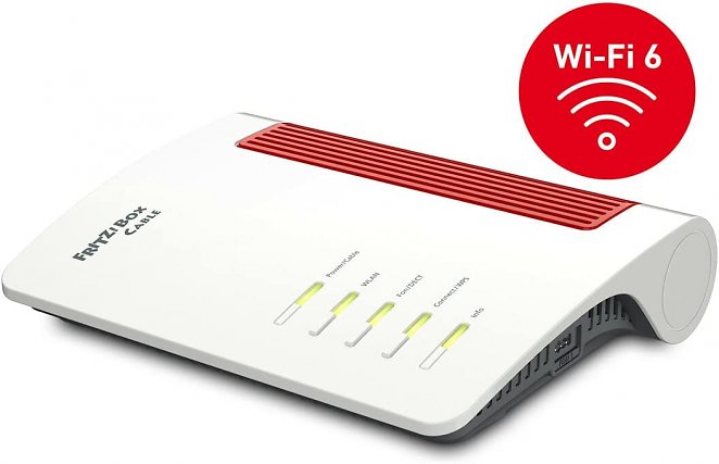 AVM FRITZ!Box 6660 Cable (DOCSIS-3.1-Kabelmodem, 2x2 WLAN AX (Wi-Fi 6) mit 2.400 MBit/s (5 GHz) und 600 MBit/s (2,4 GHz), 1x 2,5 Gigabit-LAN-Port)