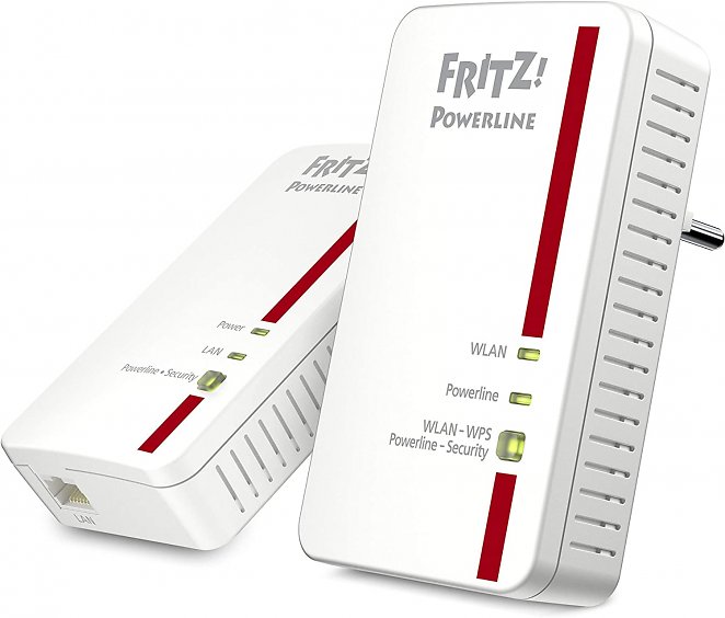 AVM FRITZ!Powerline 1240E/1000E WLAN Set (1,200 MBit/s, WLAN-Access Point, ideal für Media-Streaming oder NAS-Anbindungen, deutschsprachige Version, weiß)