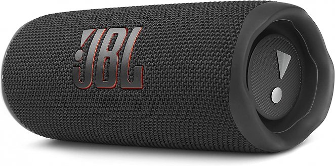 JBL Flip 6 Bluetooth Box in Schwarz - Wasserdichter, tragbarer Lautsprecher mit 2-Wege-Lautsprechersystem für kraftvollen Sound - Bis zu 12 Stunden kabellos Musik abspielen