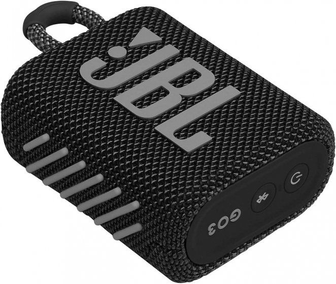 JBL GO 3 kleine Bluetooth Box in Schwarz - Wasserfester, tragbarer Lautsprecher für unterwegs - Bis zu 5h Wiedergabezeit mit nur einer Akkuladung. (1er Pack)