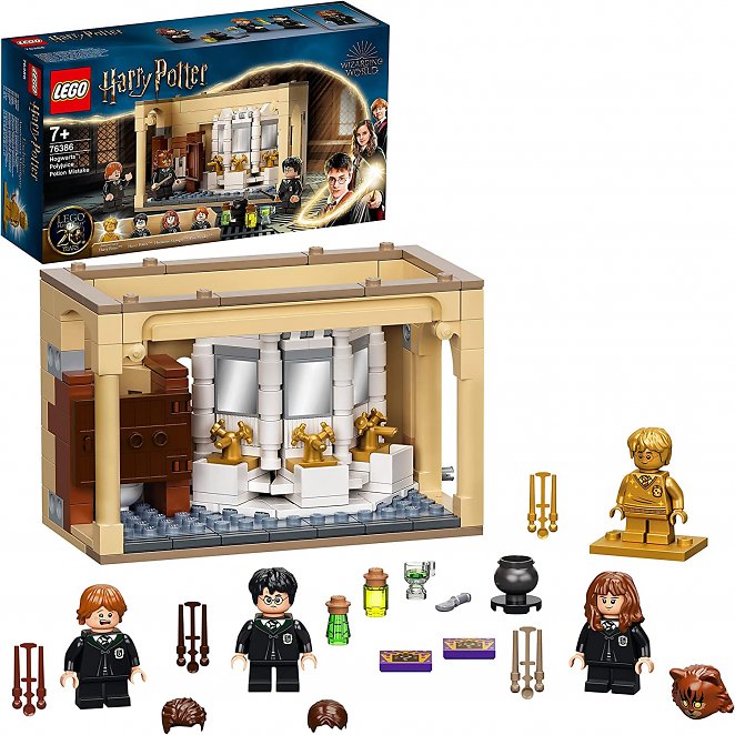 LEGO 76386 Harry Potter Hogwarts: Misslungener Vielsaft-Trank Set zum 20. Jubiläum mit Harry als goldene Minifigur, Fanartikel und tolles Geschenk
